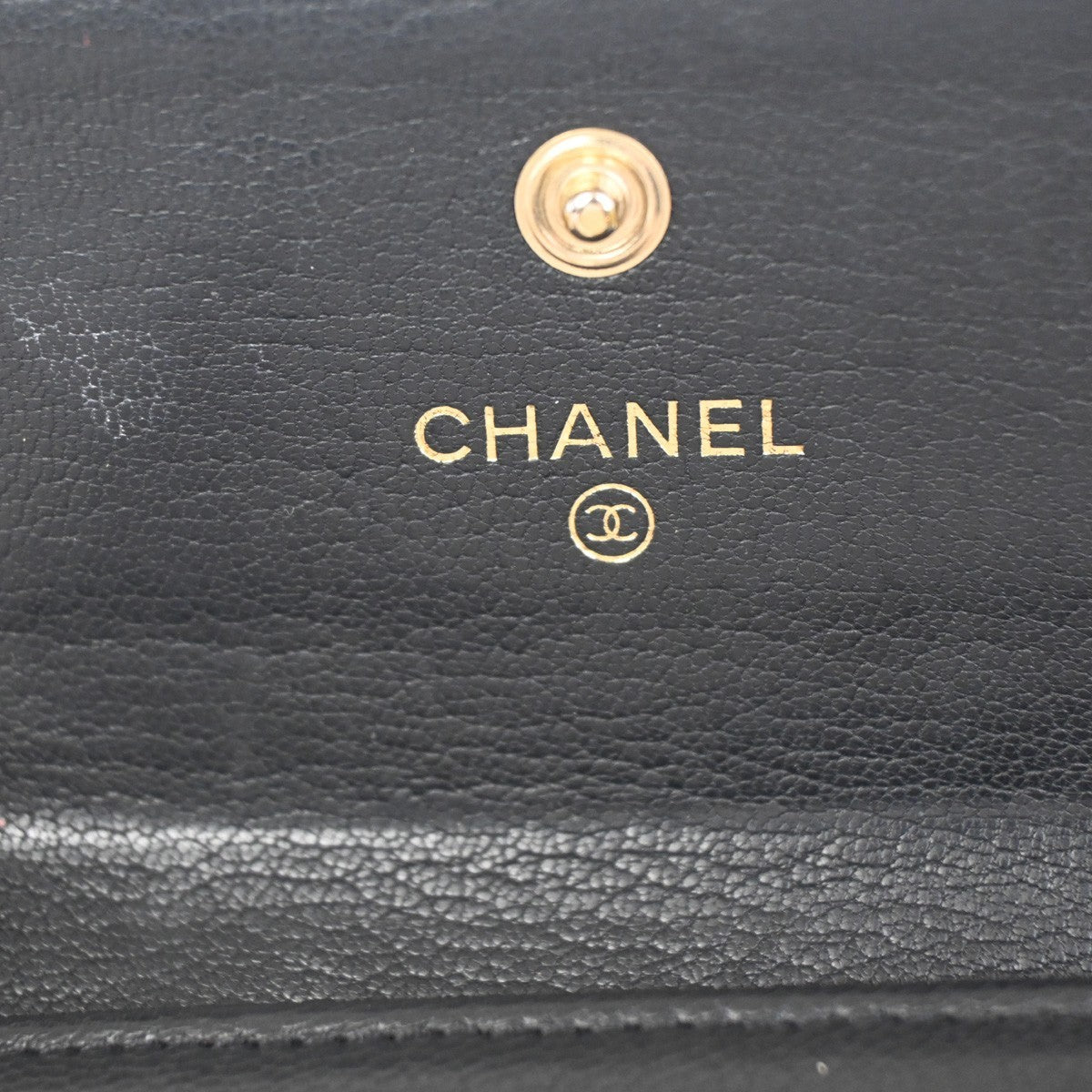 CHANEL CC Logo Timeless Trifold Mini Wallet Leather Black GHW Spain 68KC755