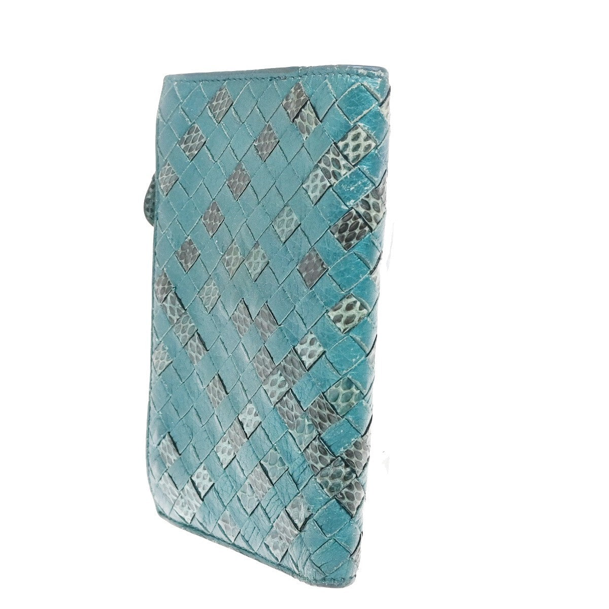 BOTTEGA VENETA Intrecciato Bifold Wallet Embossing Leather Green Italy 68KB228