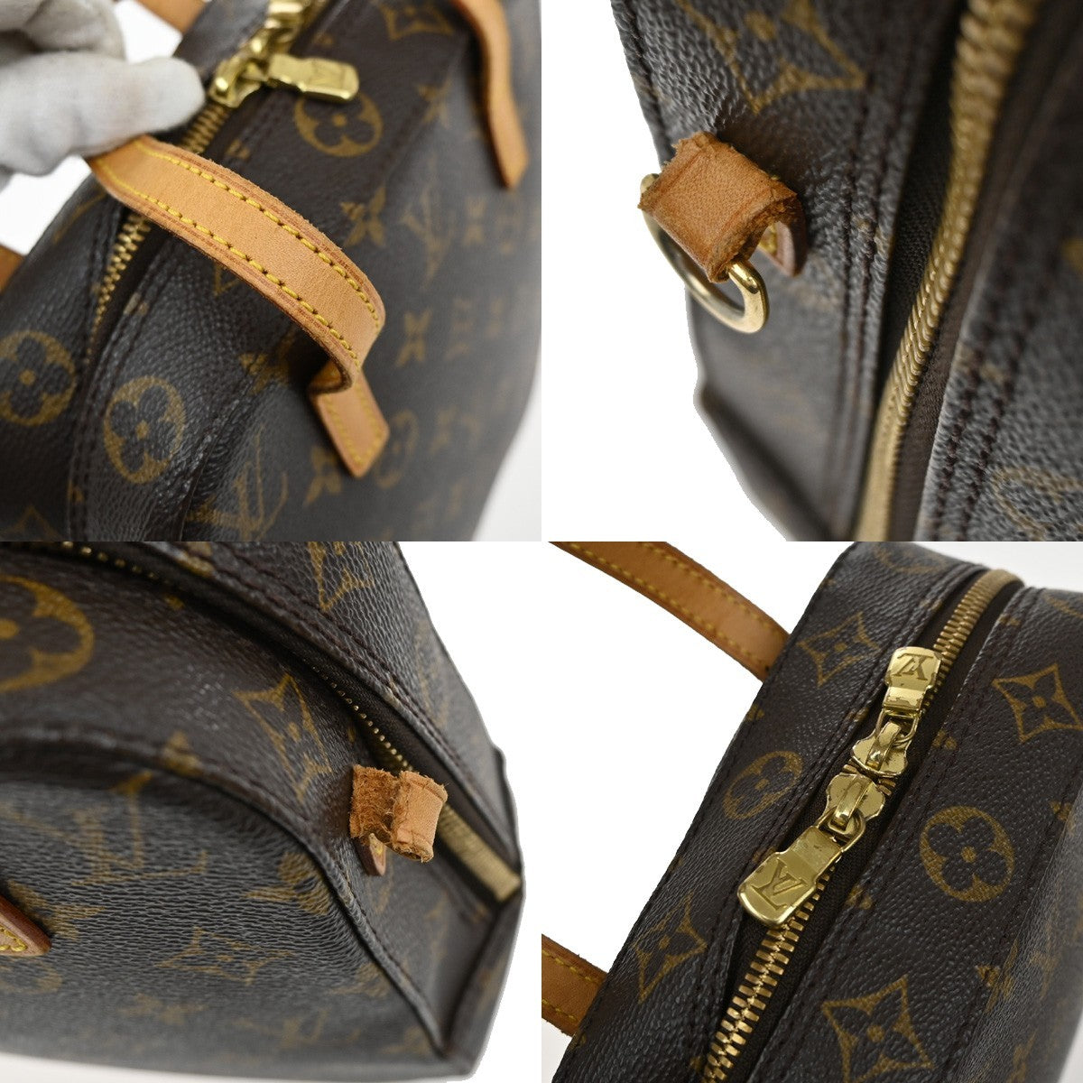 LOUIS VUITTON Spontini Hand Bag Monogram Leather Brown M47500 87FC164