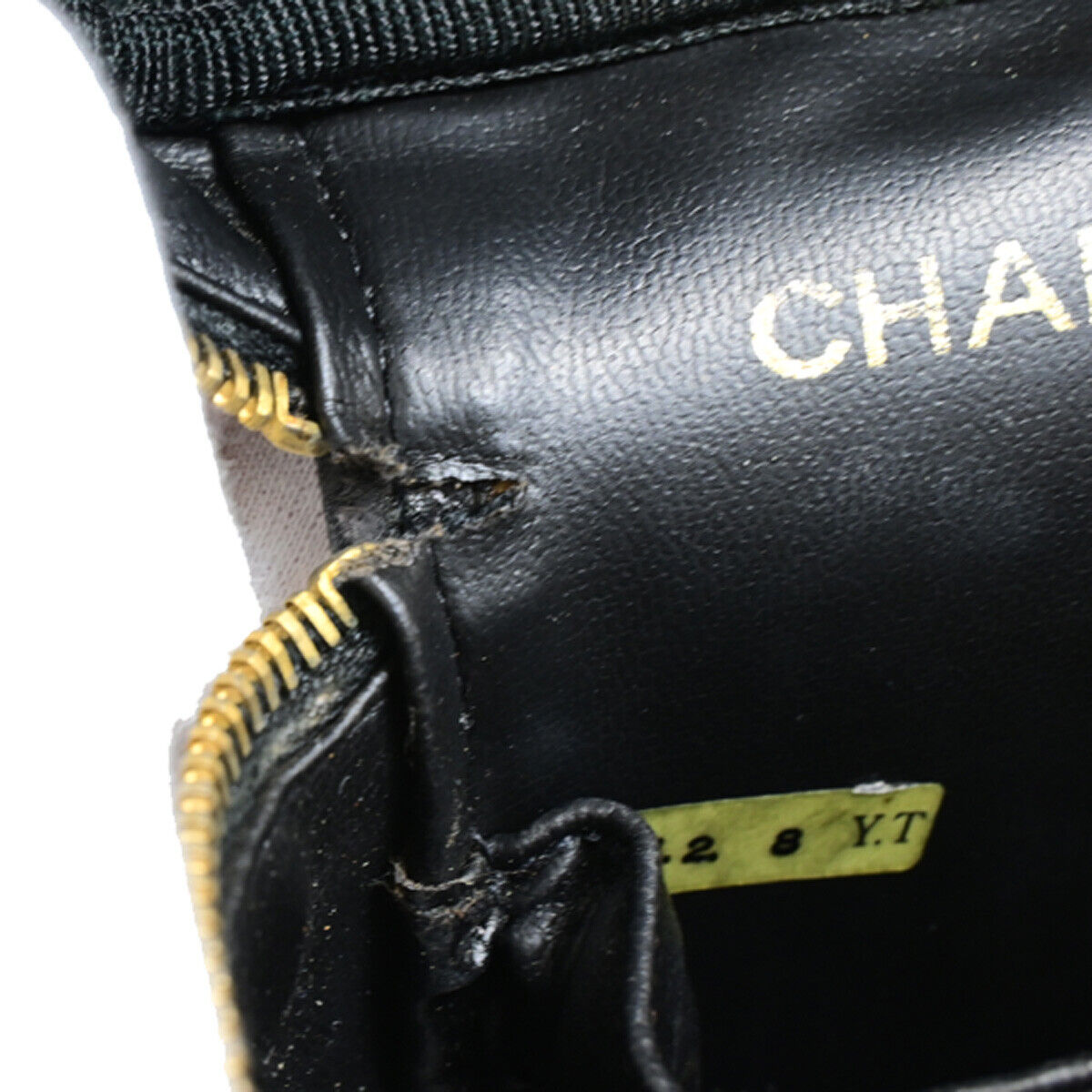 CHANEL CC Logo Vanity Hand Bag Caviar Skin Leather Black GHW Vintage 25RK294