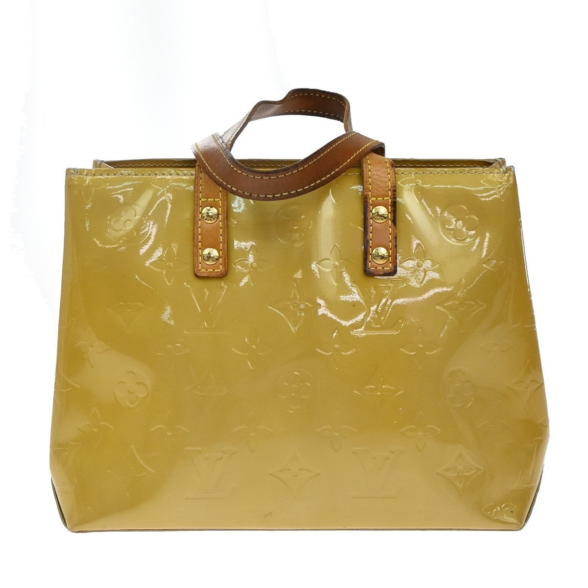LOUIS VUITTON Read PM Hand Bag Monogram Vernis Patent Beige M91144 02EF819