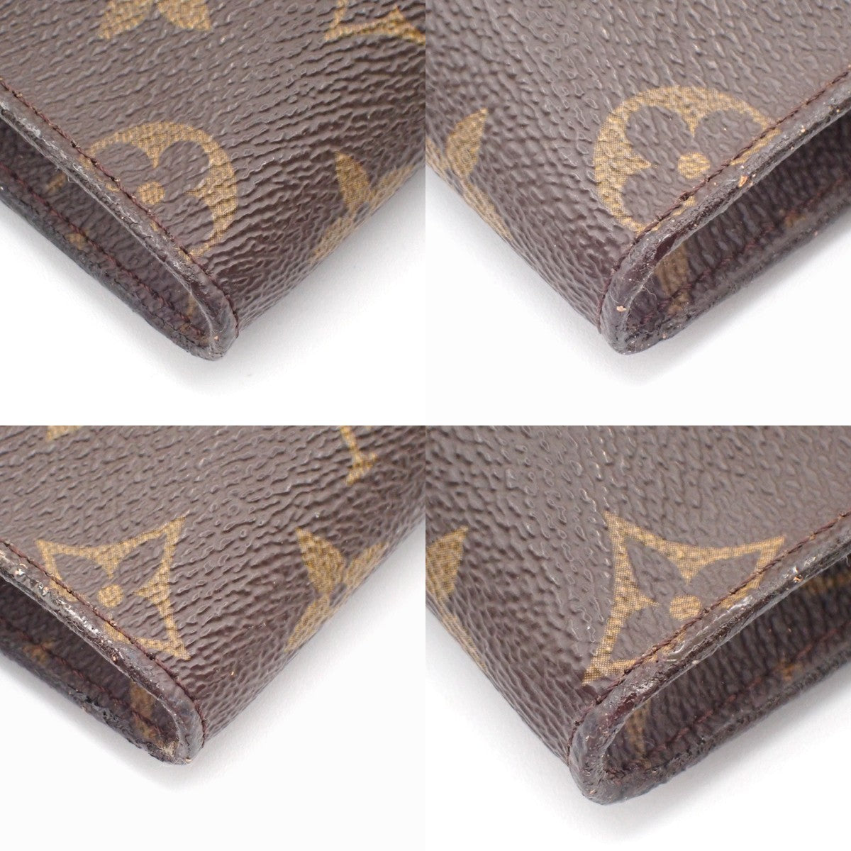 LOUIS VUITTON Logo BUCKET PM Pouch Bag Monogram Leather Brown France 66KC144