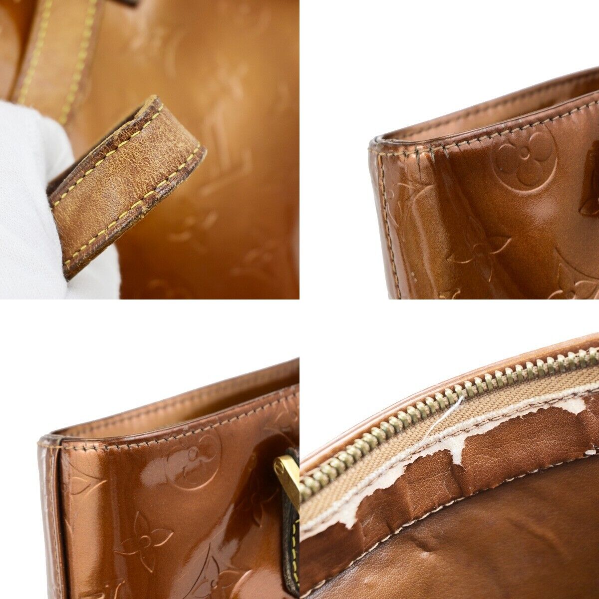 LOUIS VUITTON Houston Shoulder Bag Monogram Vernis Leather Bronze M91122 05EC927