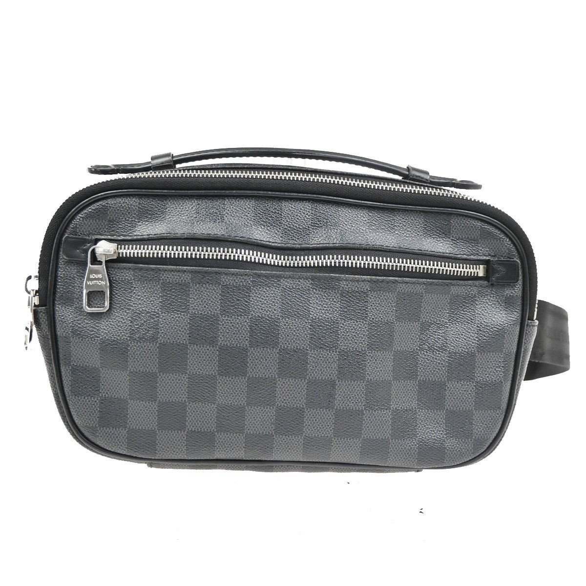 LOUIS VUITTON Ambler Shoulder bag Damier Graphite Leather Black N41289 55TA692