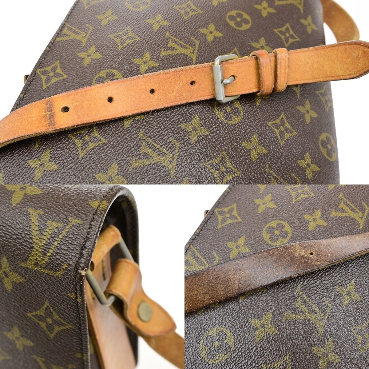 LOUIS VUITTON Cartouchiere GM Shoulder Bag Monogram Leather Brown M51252 60EE004