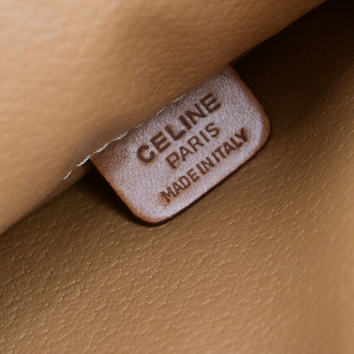 CELINE Logo Macadam Pattern Drawstring Shoulder Bag PVC Leather BN GHW 05ED368