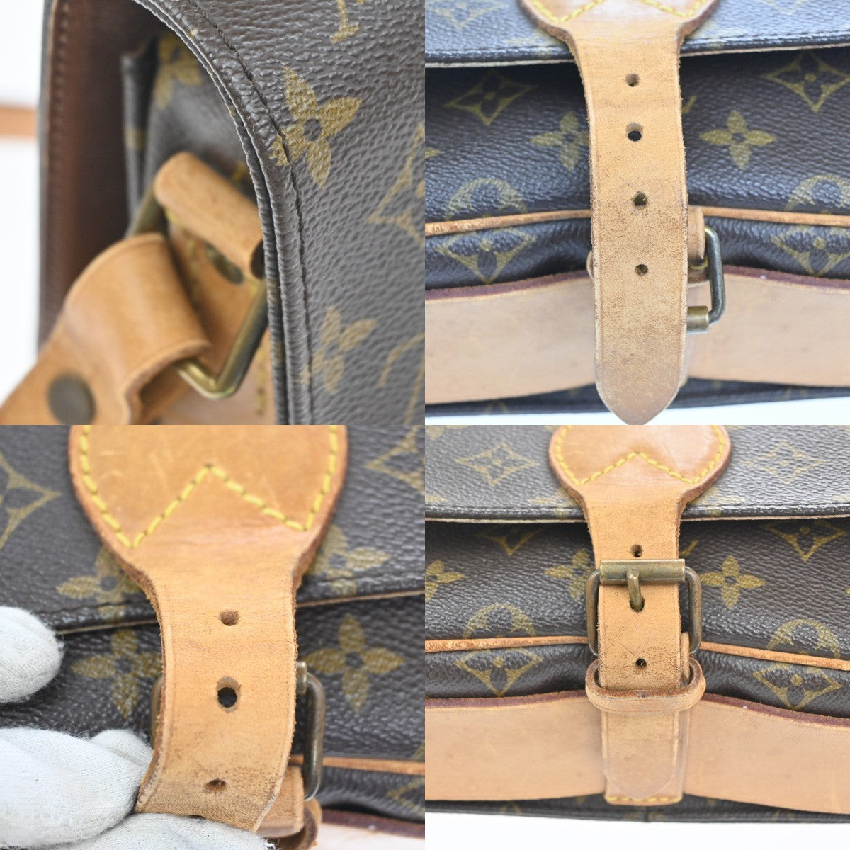 LOUIS VUITTON Cartouchiere MM Shoulder Bag Monogram Leather Brown M51253 70MA497