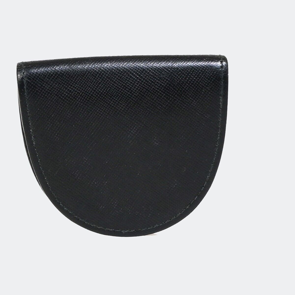 PRADA Logo Bifold Coin Case Wallet Saffiano Leather Black Italy 01EB844