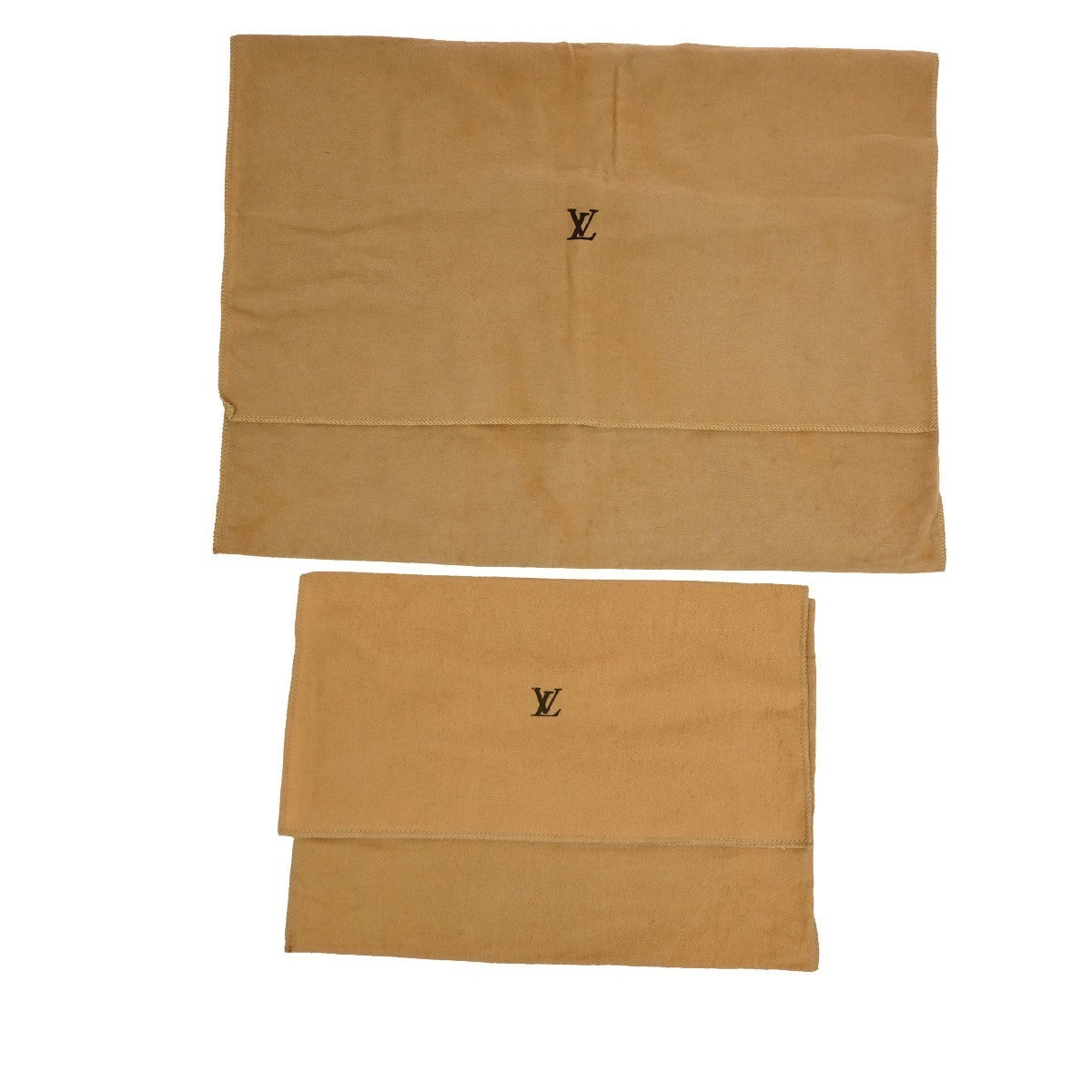 LOUIS VUITTON Logo 10 Set Dust Bags Drawstring Canvas Cotton Beige Brown 09KB827