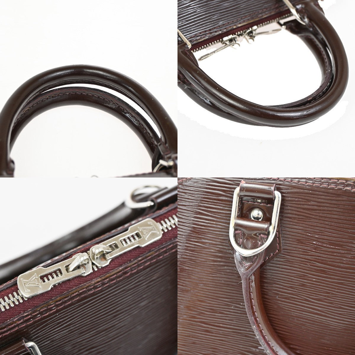 LOUIS VUITTON LV Alma PM Hand Bag Epi Electric Prune Wine Red SHW M40453 75YH856
