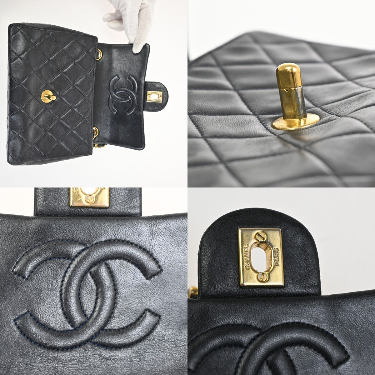 CHANEL CC Mini Matelasse Chain Shoulder Bag Leather Black GHW France 310RL917
