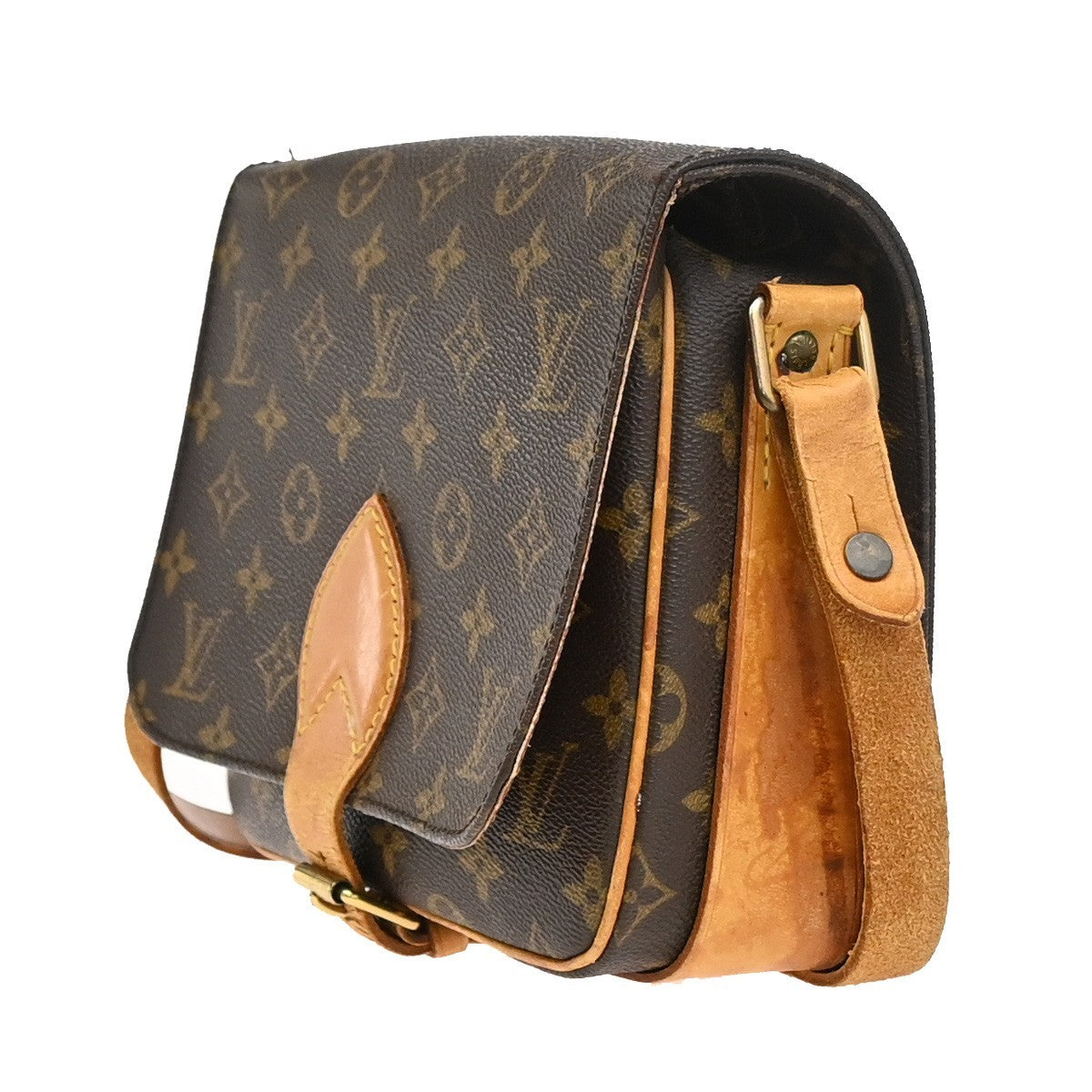 LOUIS VUITTON Cartouchiere MM Shoulder Bag Monogram Leather Brown M51253 31PA040