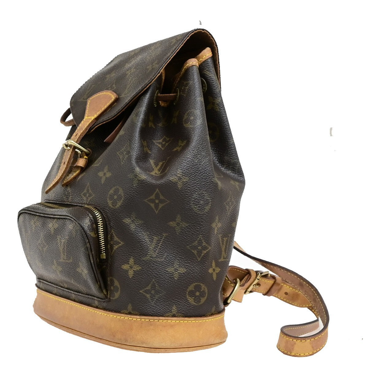 LOUIS VUITTON Montsouris MM Backpack Bag Monogram Leather Brown M51136 75EE122