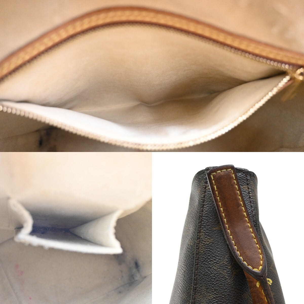 LOUIS VUITTON Logo Looping GM Shoulder Bag Monogram Leather Brown M51145 64EE288