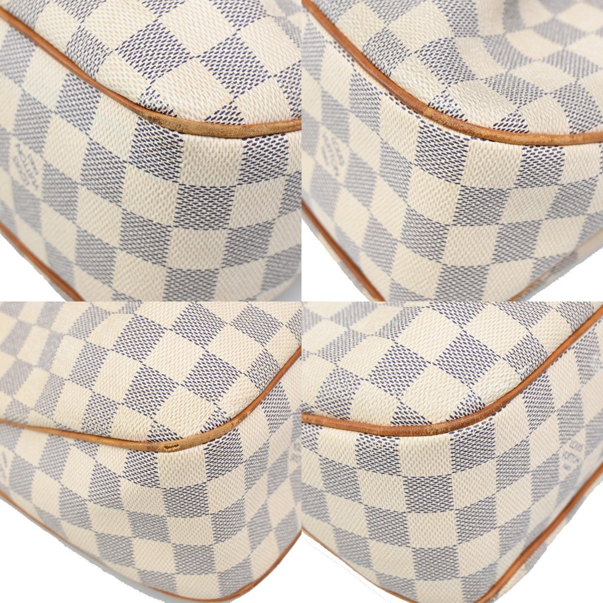LOUIS VUITTON Siracusa PM Shoulder Bag Damier Azur Leather White N41113 70CA220