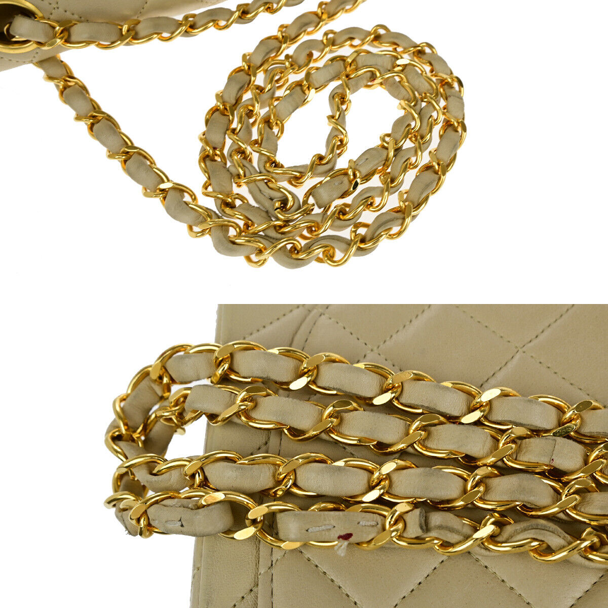 CHANEL CC Matelasse 23 Double Flap Chain Shoulder Bag Leather GHW BE 870RJ890