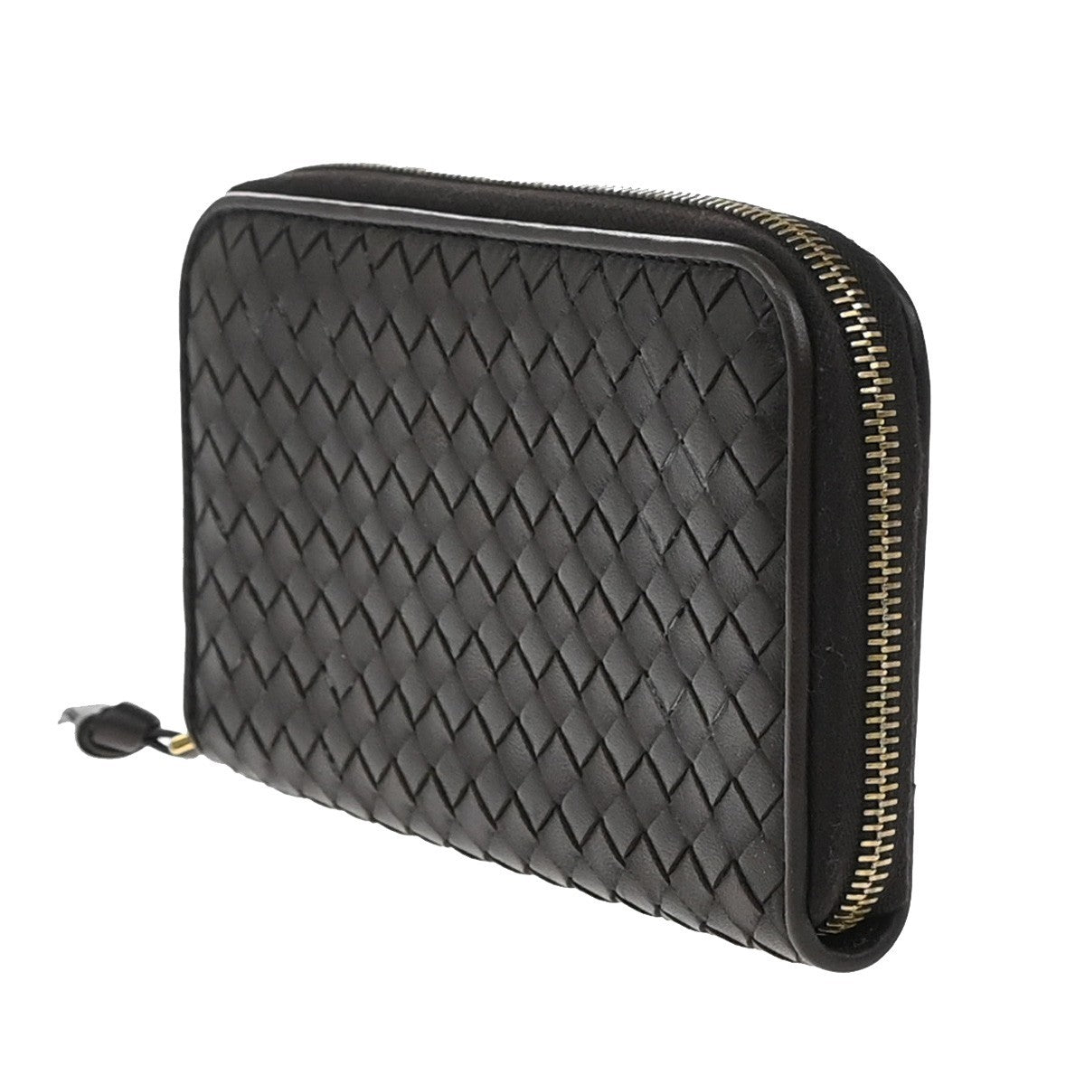 BOTTEGA VENETA Logo Intrecciato Long Zipper Around Wallet Leather Brown 65KP233