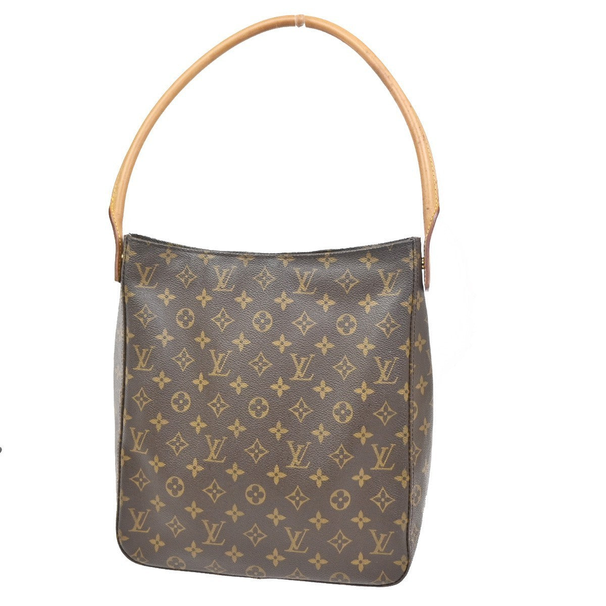 LOUIS VUITTON Logo Looping GM Shoulder Bag Monogram Leather Brown M51145 11CA656