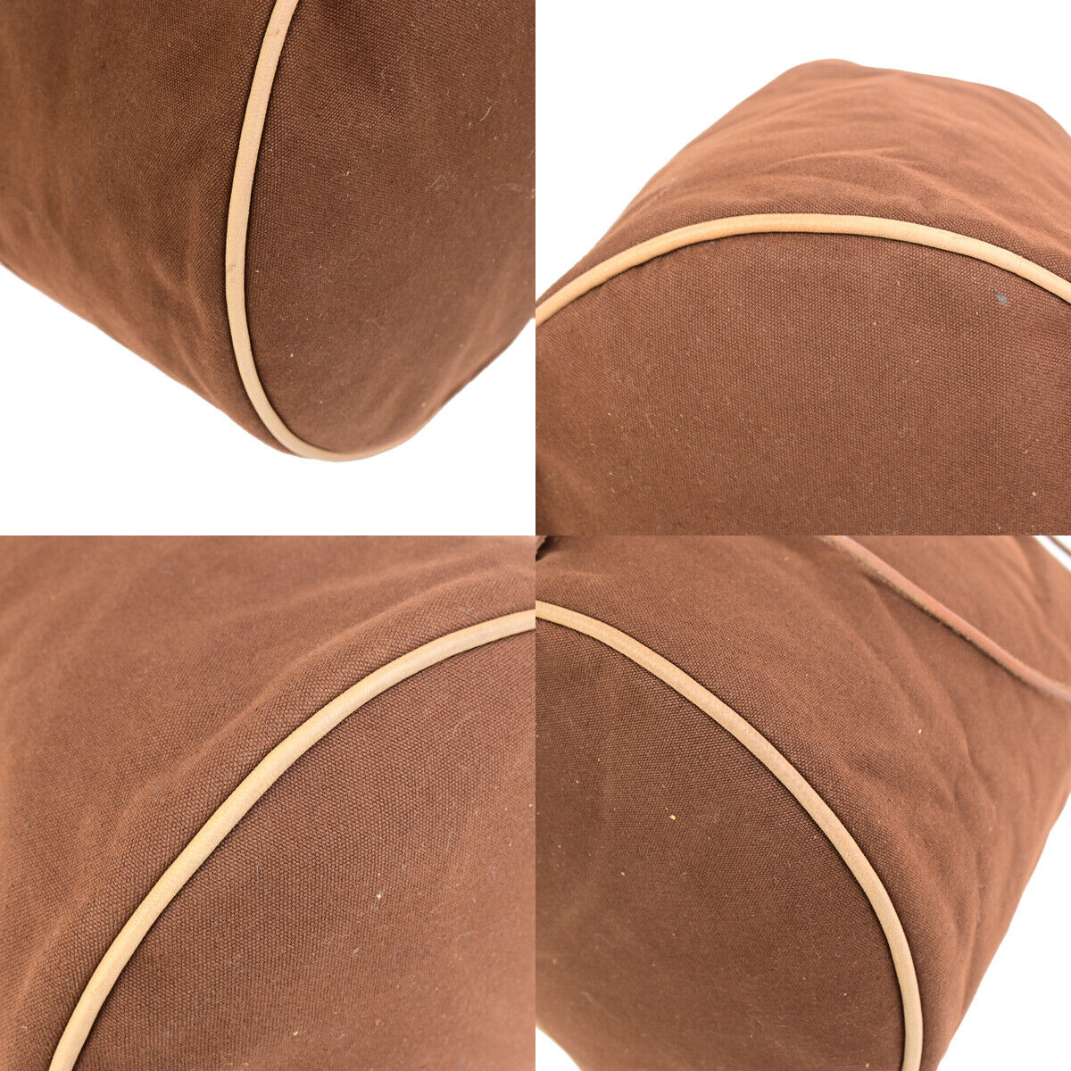 HERMES H Logo Polochon Mimile Shoulder Bag Cotton Leather BN GHW France 35YG636