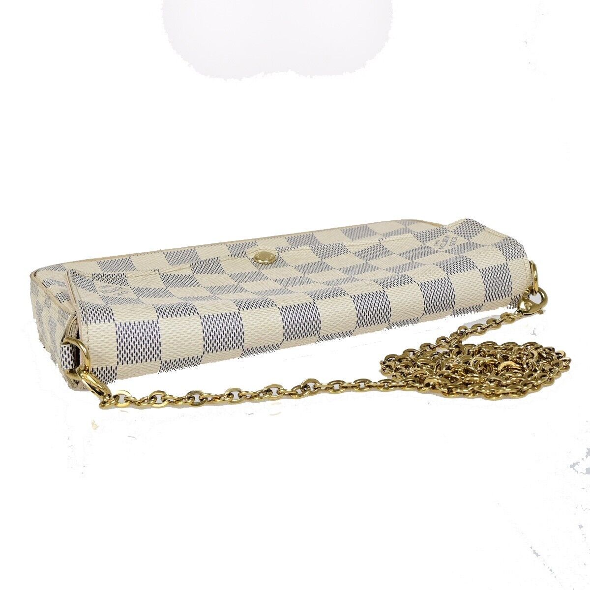LOUIS VUITTON Felicie Pochette Chain Shoulder Bag Damier Azur WE N63106 99FB120
