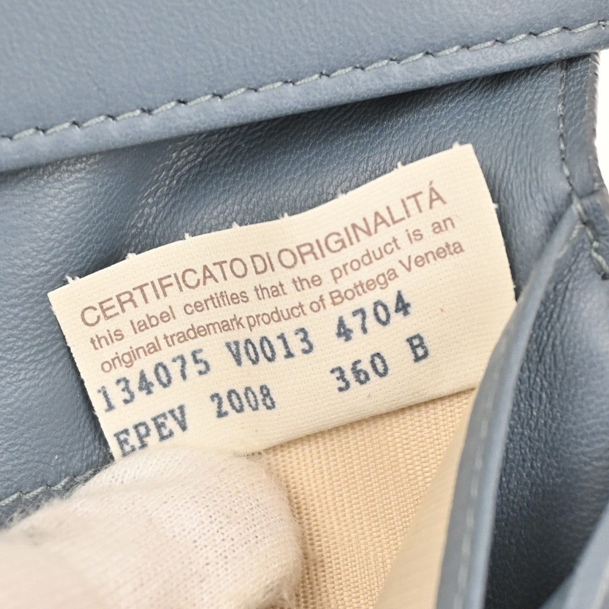 BOTTEGA VENETA Logo Intrecciato Long Bifold Wallet Leather Blue 67FC166