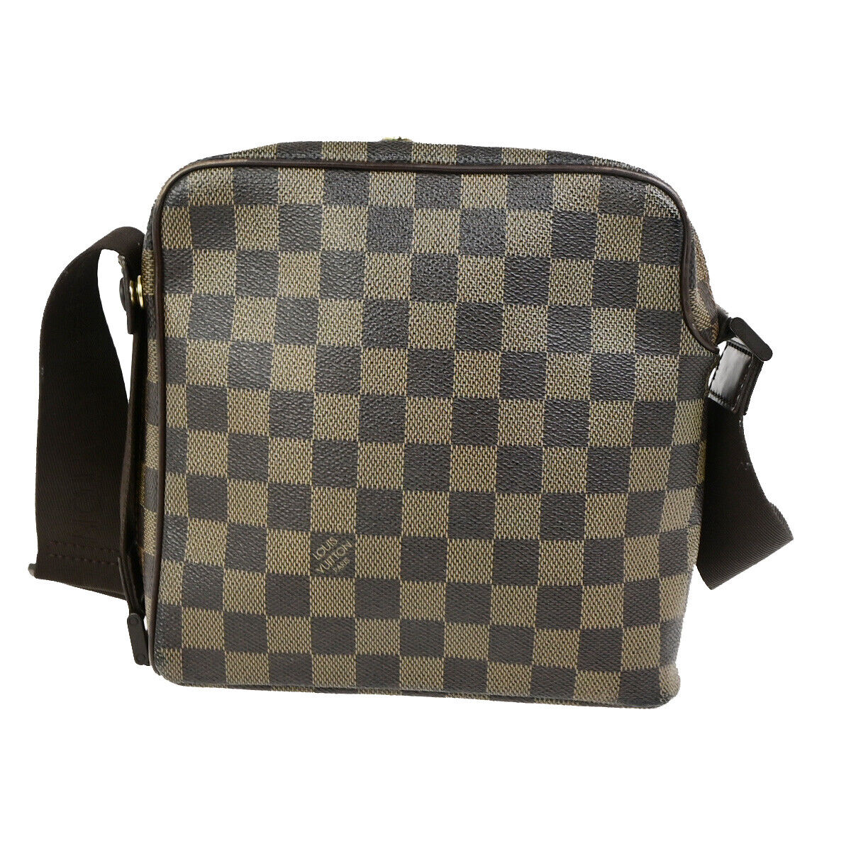 LOUIS VUITTON Olav PM Shoulder Bag Damier Ebene Leather Brown N41442 35YG639