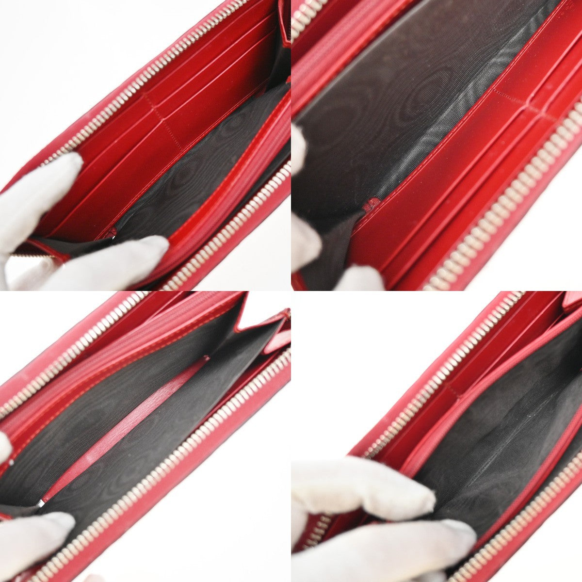 GUCCI Logo Guccissima GG Pattern Long Zipper Around Wallet Leather Red 35EG388