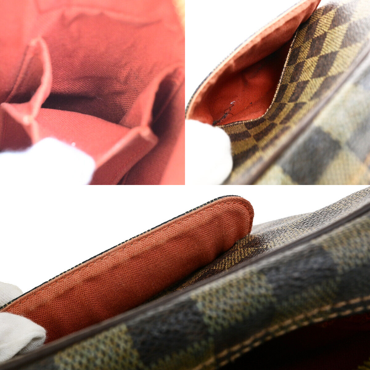 LOUIS VUITTON Olav PM Shoulder Bag Damier Ebene Leather Brown N41442 35YG639