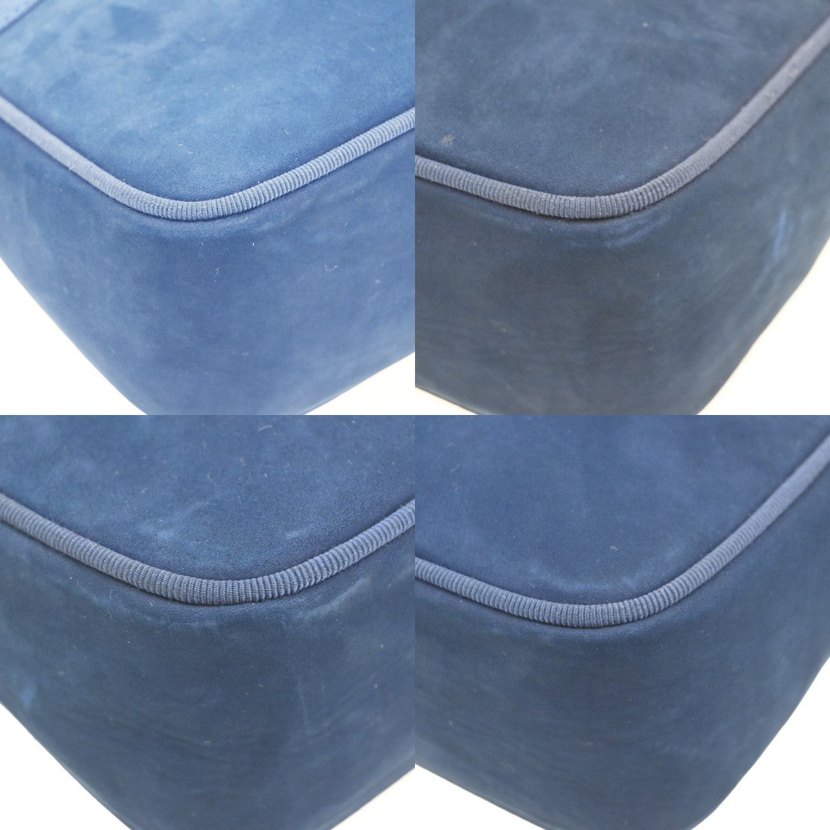 SALVATORE FERRAGAMO Vara Shoulder Bag Suede Leather Navy Blue GHW Italy 62MA558