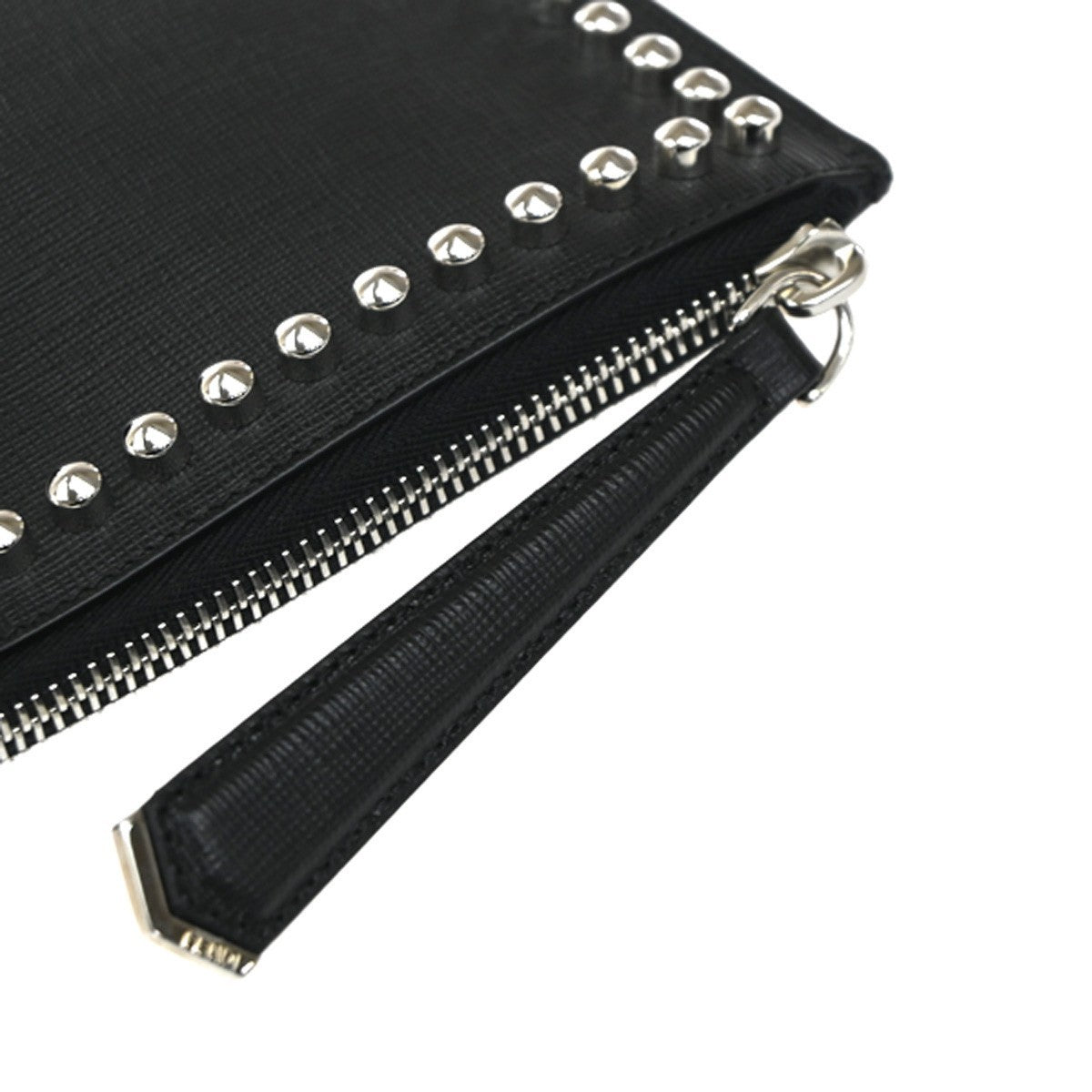 FENDI Karlito Karl Lagerfeld Clutch Bag Leather Fur Black SHW Italy 30EG245