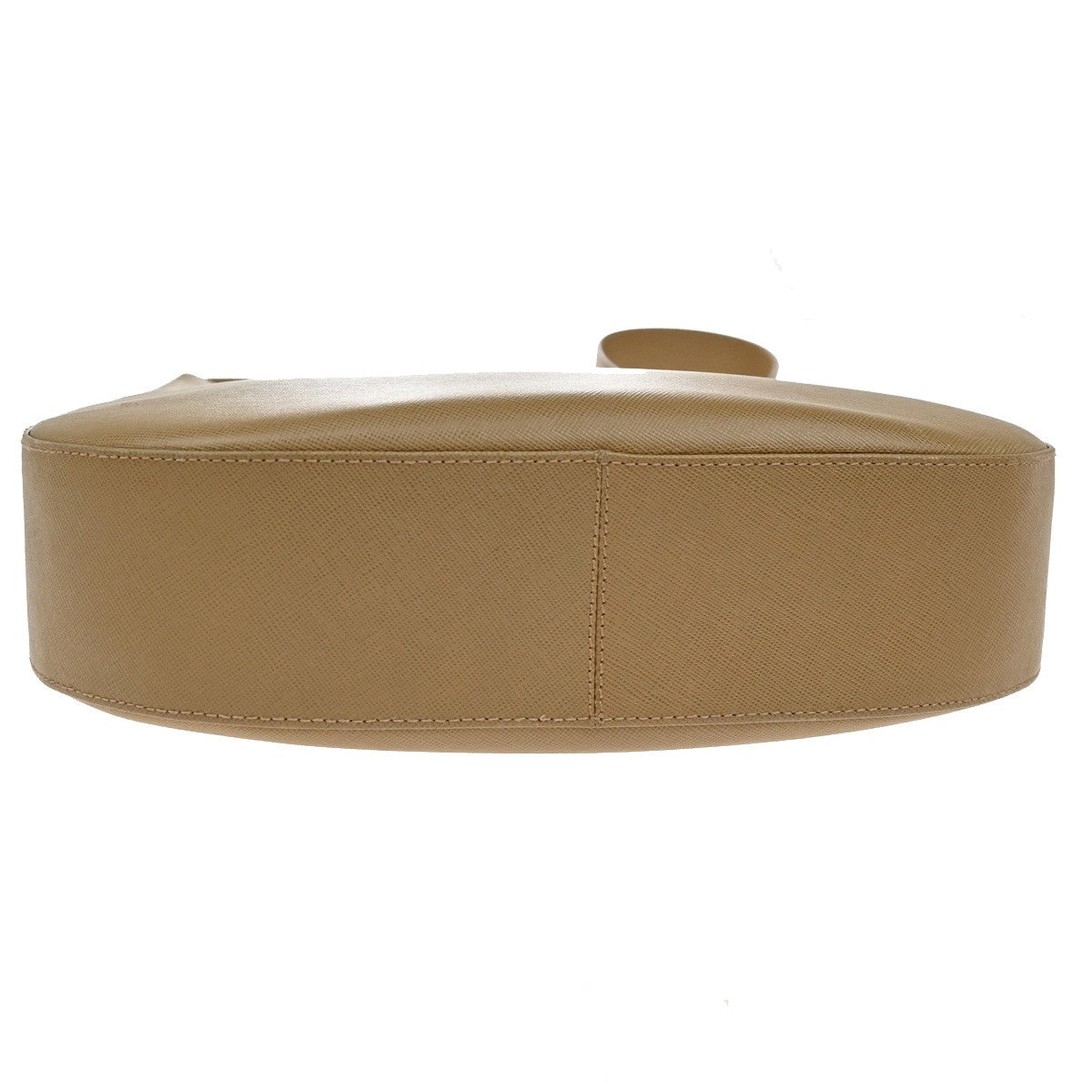 SALVATORE FERRAGAMO Logo Gancini Shoulder Bag Leather Beige SHW Italy 62YH785