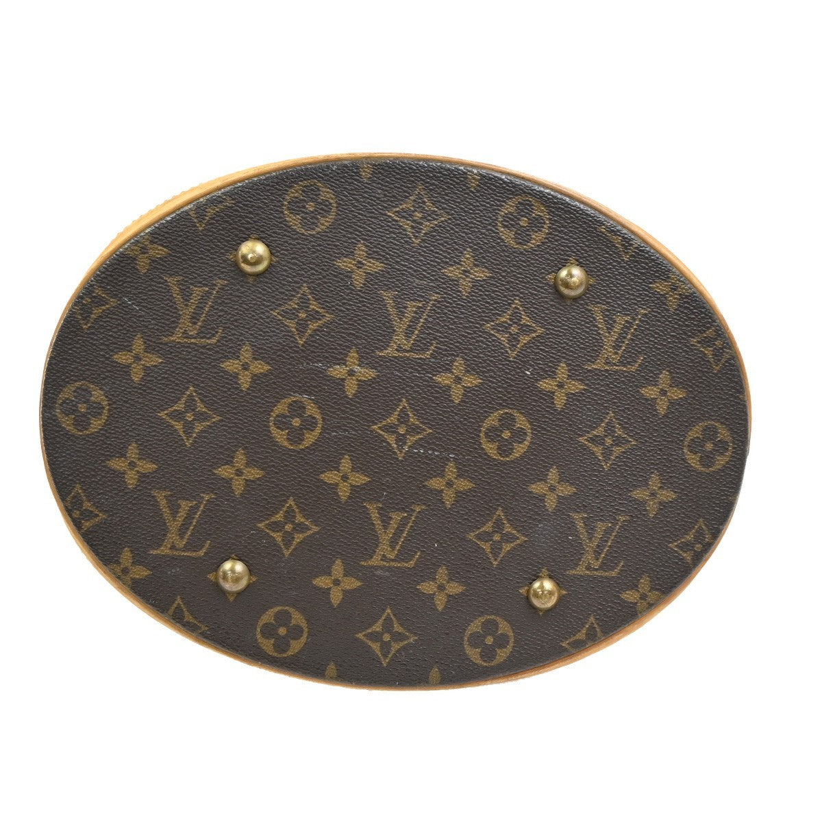 OUIS VUITTON BUCKET GM Shoulder Tote Bag Monogram Leather Brown M42236 65SA056