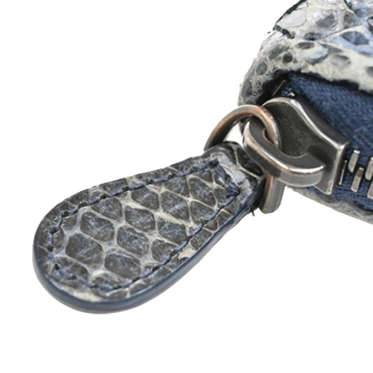 BOTTEGA VENETA Intrecciato Zip Around Long Wallet Embossing Leather Blue 69EE297