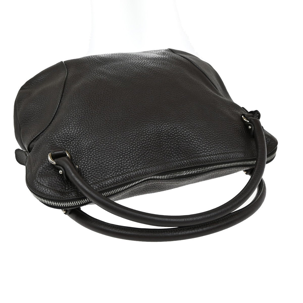 SALVATORE FERRAGAMO Logo Gancini Shoulder Hand Bag Leather Brown 32EF905