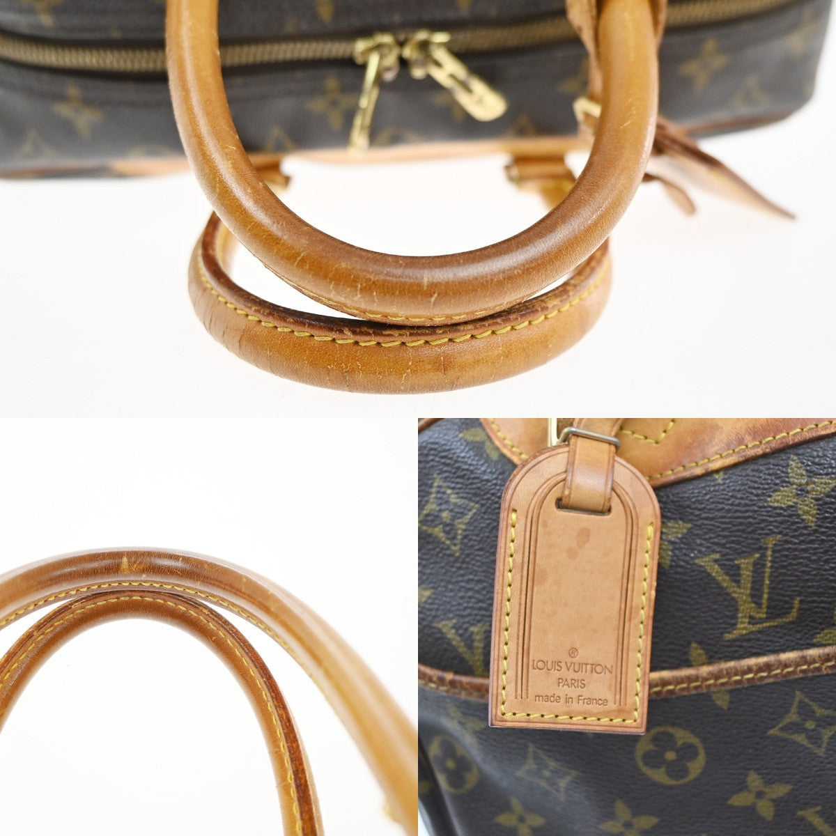 LOUIS VUITTON LV Logo Deauville Hand Bag Monogram Leather Brown M47270 69KC501