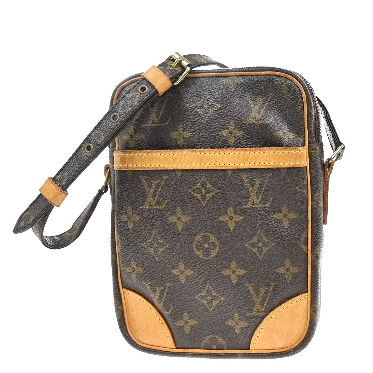 LOUIS VUITTON Danube Shoulder Bag Monogram Leather Brown France M45266 32EF959