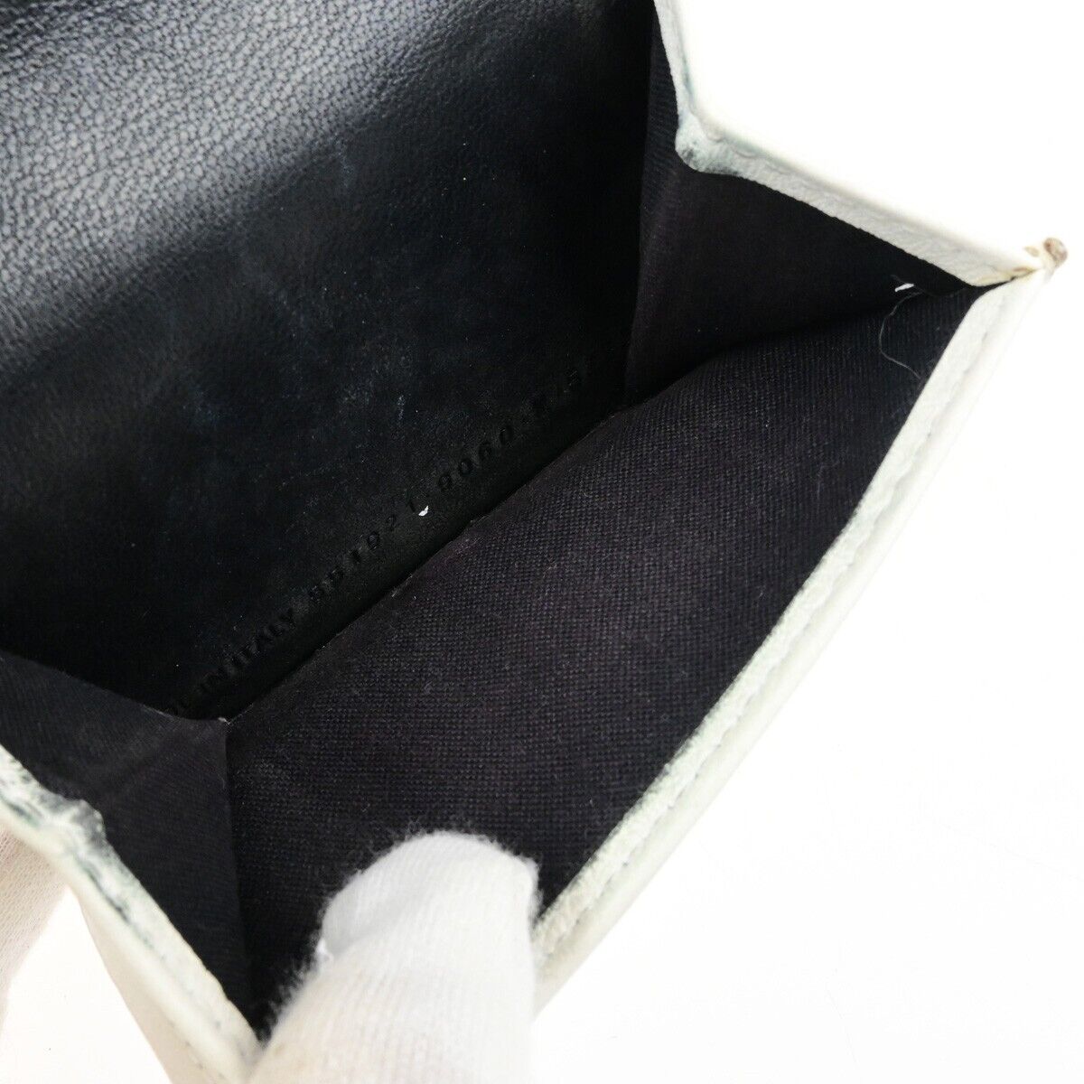 BALENCIAGA Logo Everyday Mini Trifold Compact Wallet Leather White Italy 30KA510