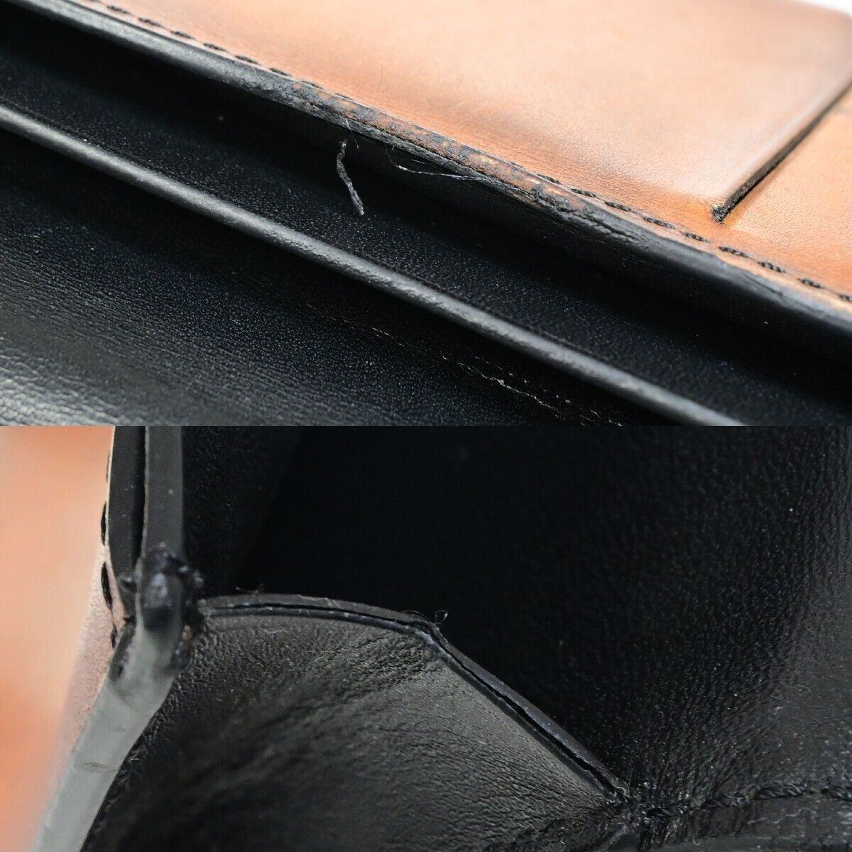 BERLUTI Calligraphy Bifold Long Wallet Purse Leather Brown Italy 84HC102