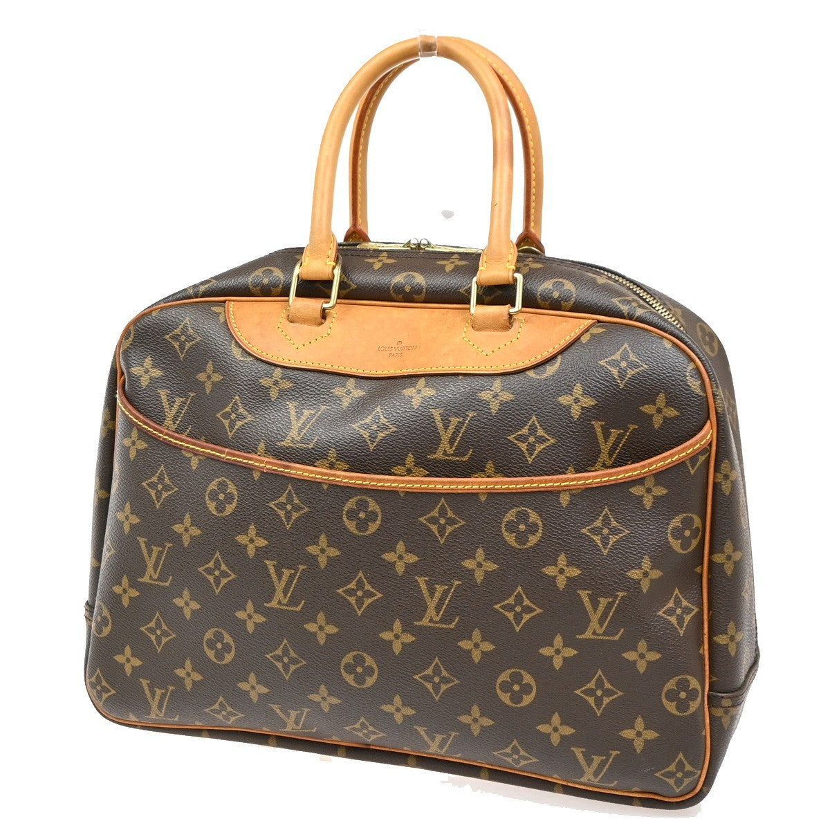 LOUIS VUITTON LV Logo Deauville Hand Bag Monogram Leather Brown M47270 34KC421