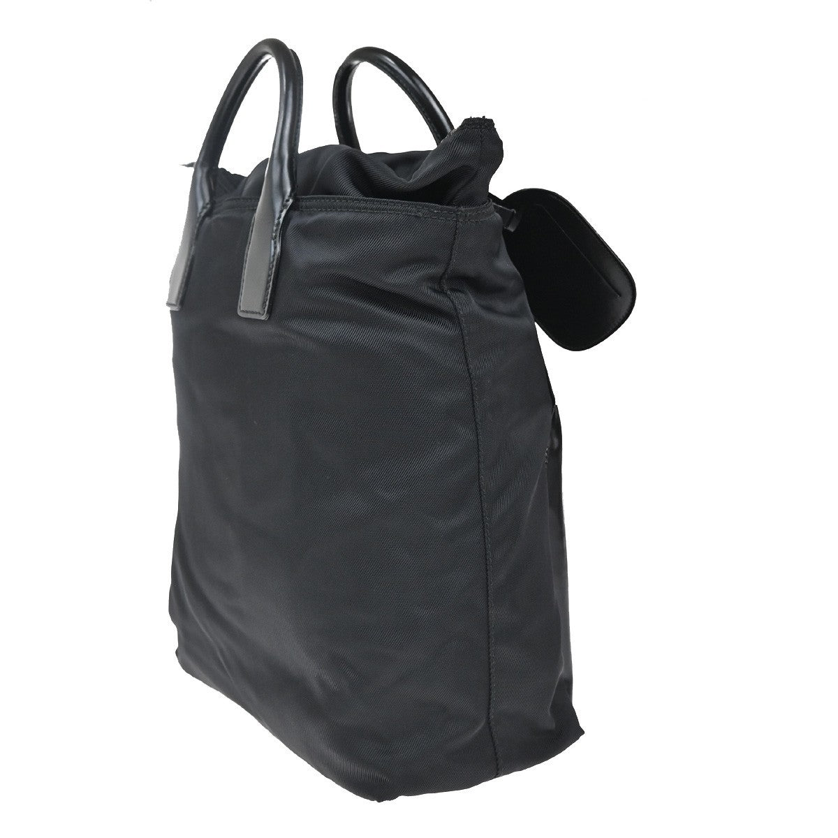 GUCCI Logo Tote Hand Bag Nylon Leather Black SHW Italy 02KP445