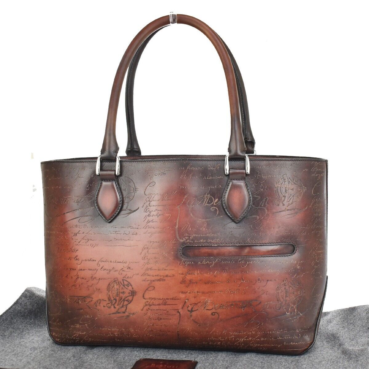 BERLUTI Limited Edition Calligraphy Toujours Shoulder Bag Leather Brown 683LC129