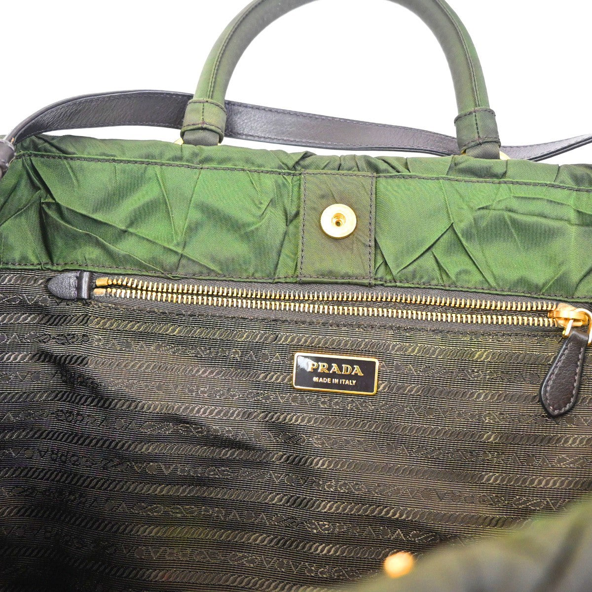 PRADA Tessuto 2Way Shoulder Hand Tote Bag Nylon Leather Brown GHW Italy 76KD027