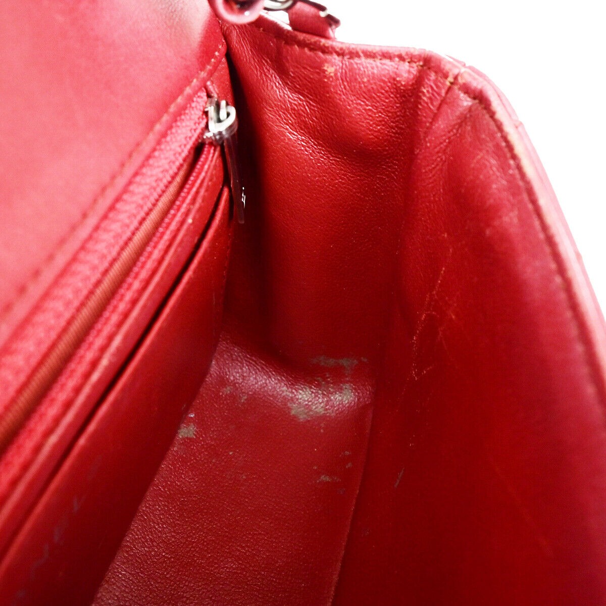 CHANEL CC Mini Matelasse Chain Shoulder Bag Leather Red SHW Italy 321RK069