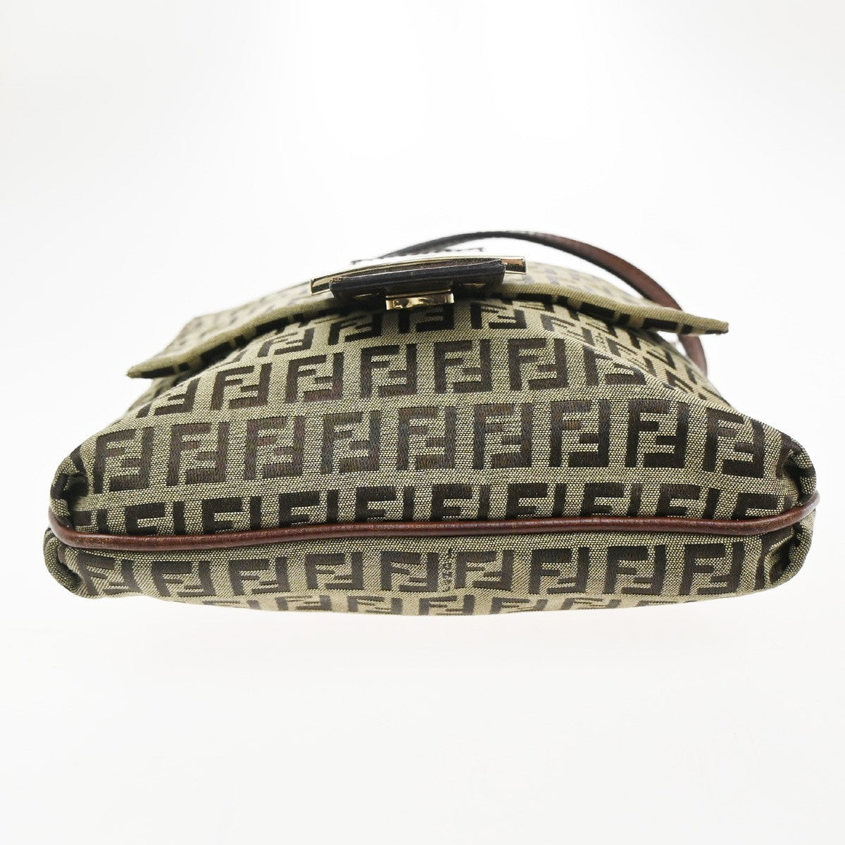 FENDI Zucca Zucchino Pattern Shoulder Bag Canvas Leather Brown Italy 82RL762