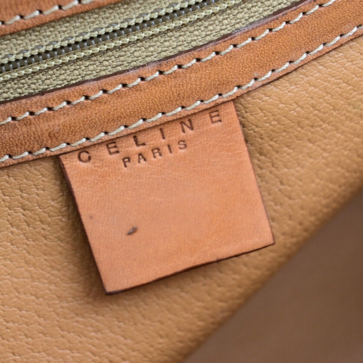 CELINE Logo Macadam Pattern Hand Bag PVC Leather Brown GHW Made in Italy 86ED033