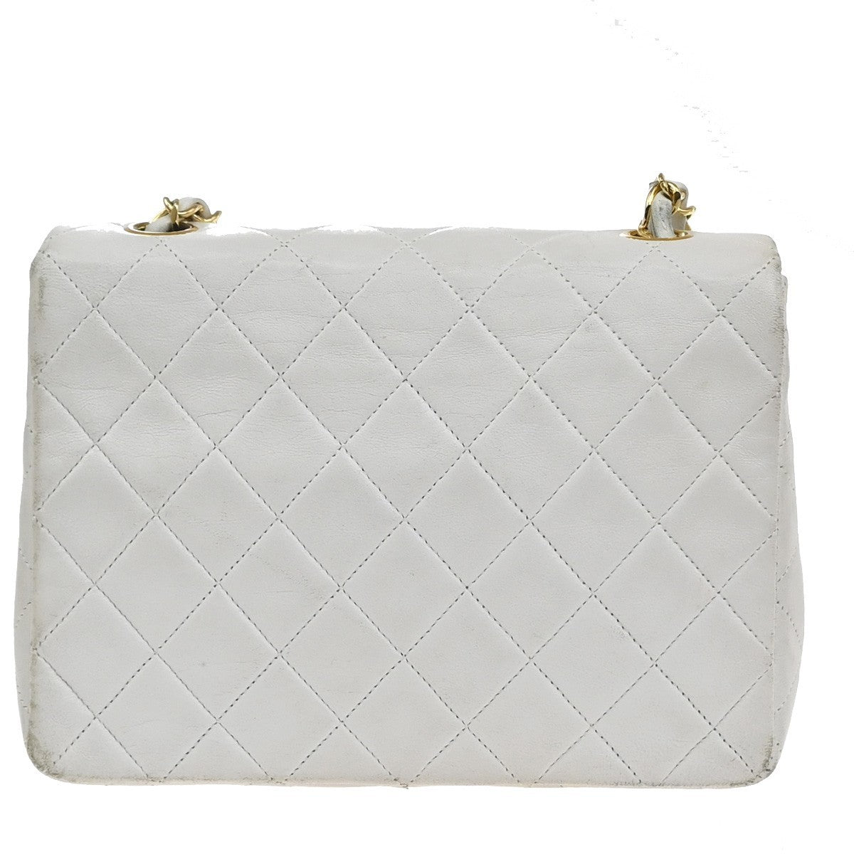 CHANEL CC Mini Matelasse Chain Shoulder Bag Leather White GHW Vintage 371RP176