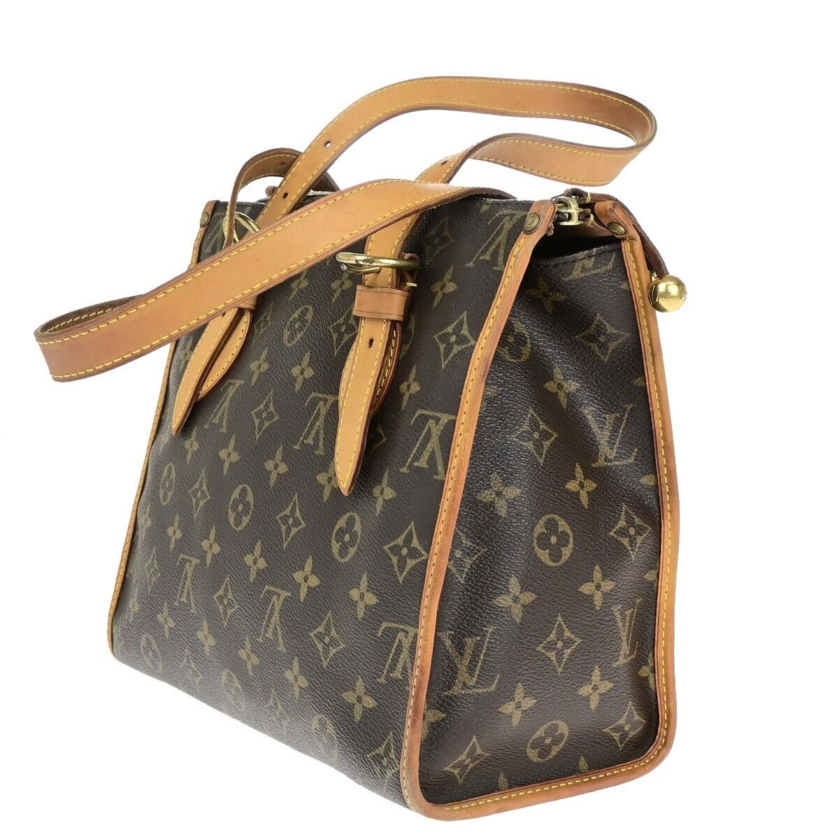LOUIS VUITTON Popincourt Haut Shoulder Bag Monogram Leather Brown M40007 80EB688