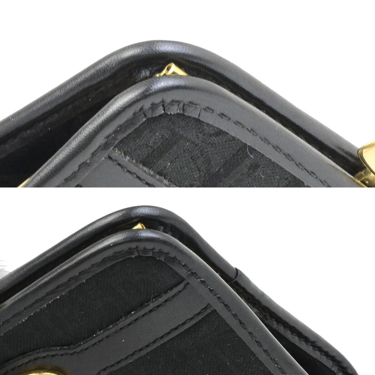CHRISTIAN DIOR Trotter Coin Case Campact Wallet Canvas Leather Black GHW 07ED936