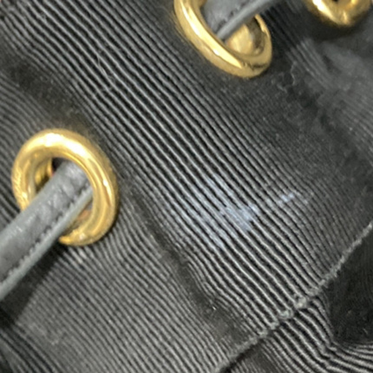 SALVATORE FERRAGAMO Vara Chain Backpack Bag Canvas Leather Black GHW 68EG222