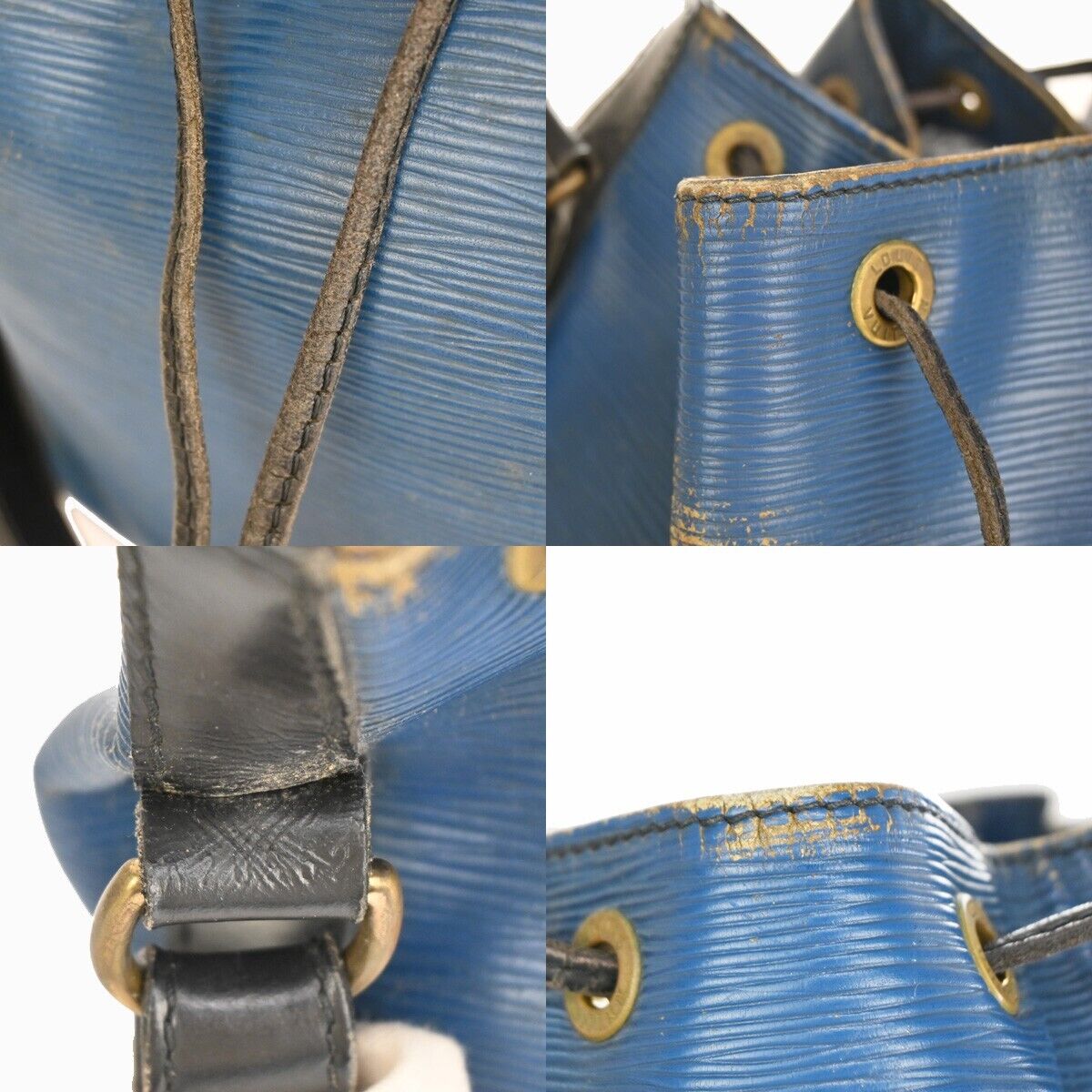 LOUIS VUITTON Petit Noe Bicolor Shoulder Bag Epi Leather Blue BK M44152 02YE053